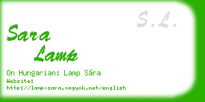 sara lamp business card