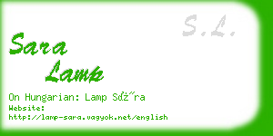 sara lamp business card